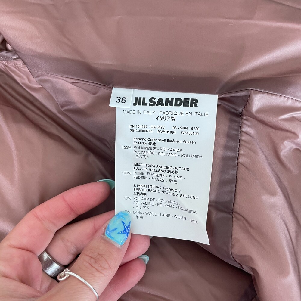Jil Sander Quilted Hooded Puffer Jacket Mauve Pink Size 36 US 10 - Picture 8 of 8